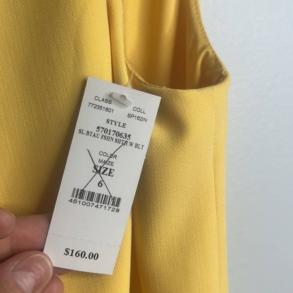White House Black Market Yellow Mini Dress - Picture 7 of 8